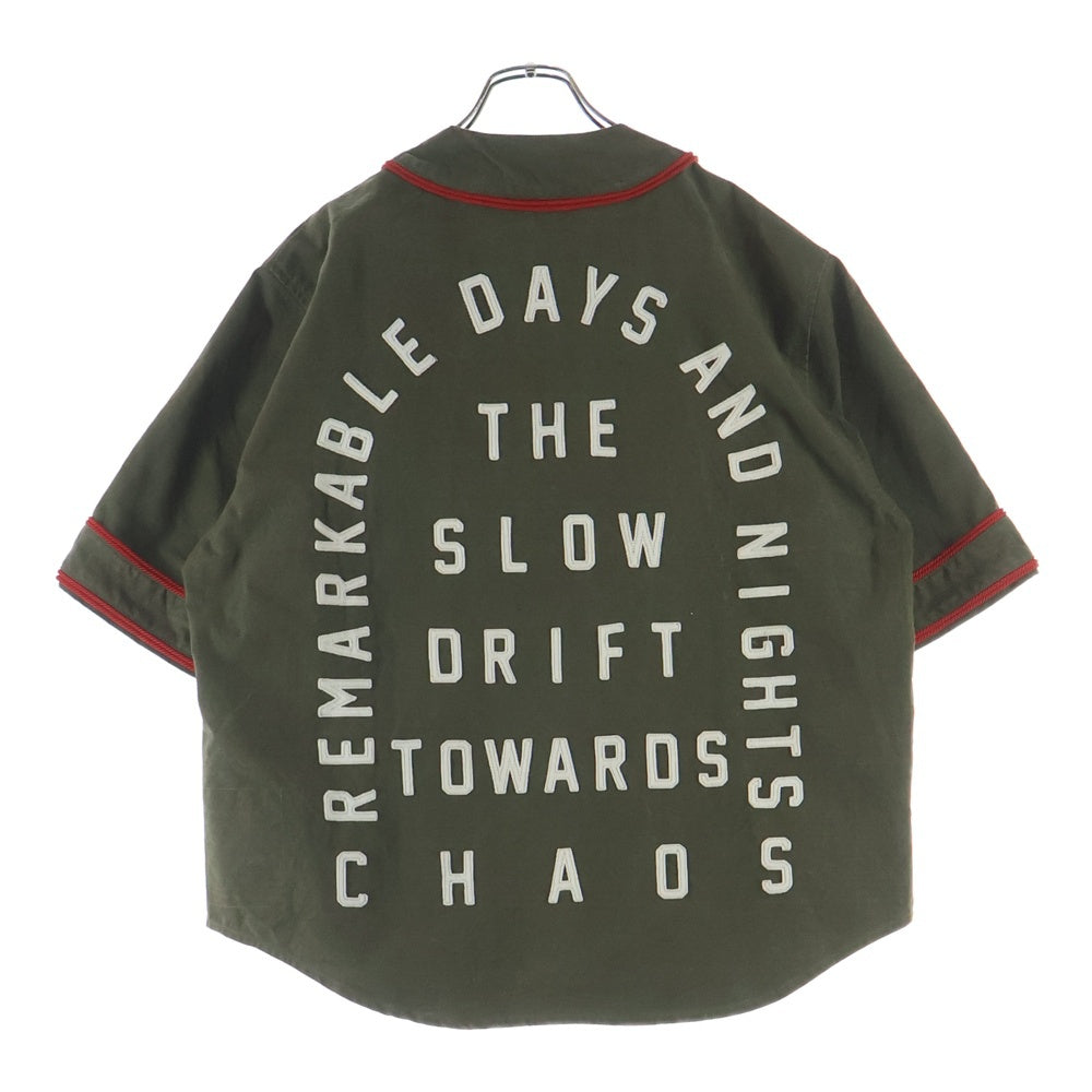 READY MADE(レディメイド) 21AW MILITARY BASEBALL SHIRT コットン ミリタリー ベースボール半袖シャツ カーキ RE-CO-KH-00-00-136