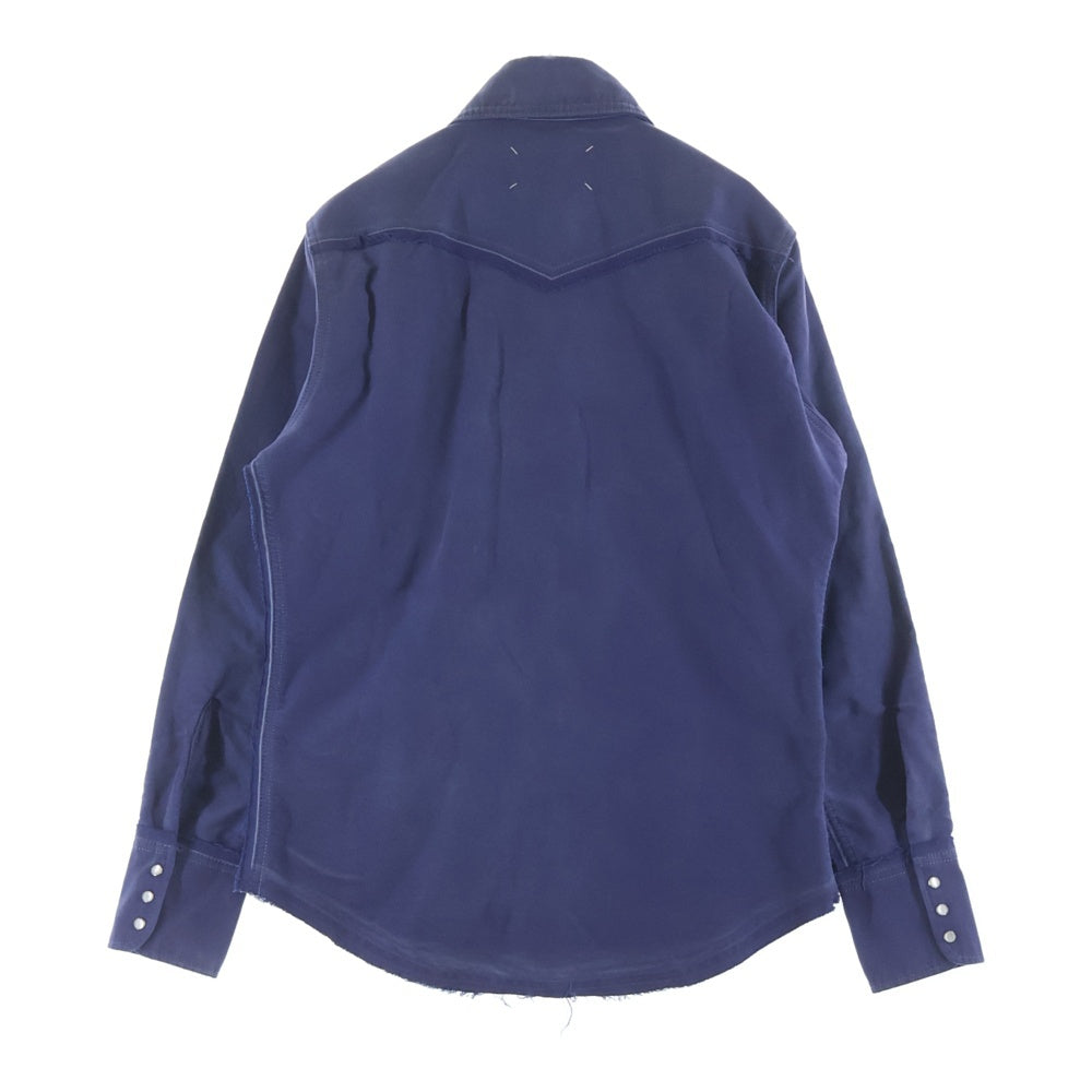 Maison Martin Margiela(メゾンマルタンマルジェラ) 23SS 長袖モールスキンウエスタンシャツ ブルー S50DT0006 S76543