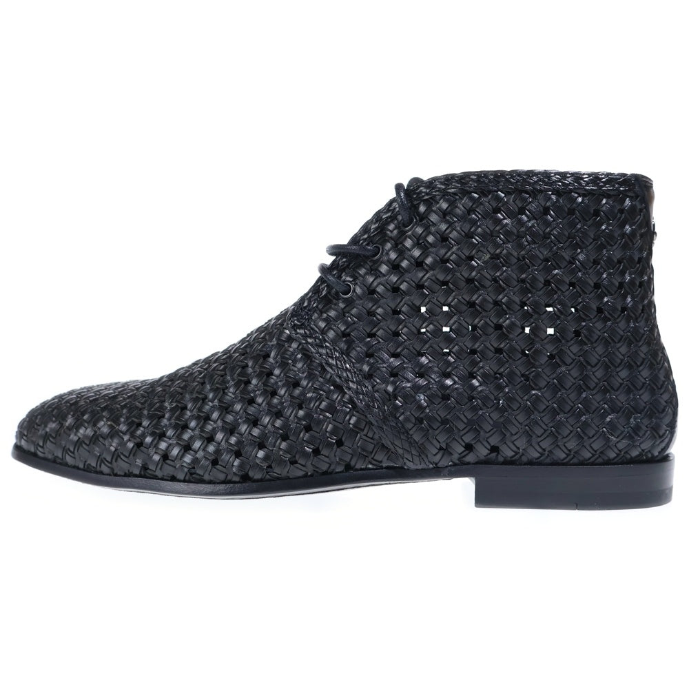 JIMMY CHOO(ジミーチュウ) ELLIOTT エリオット ウーブンナッパレザー レースアップシューズ ブラック J00015324443