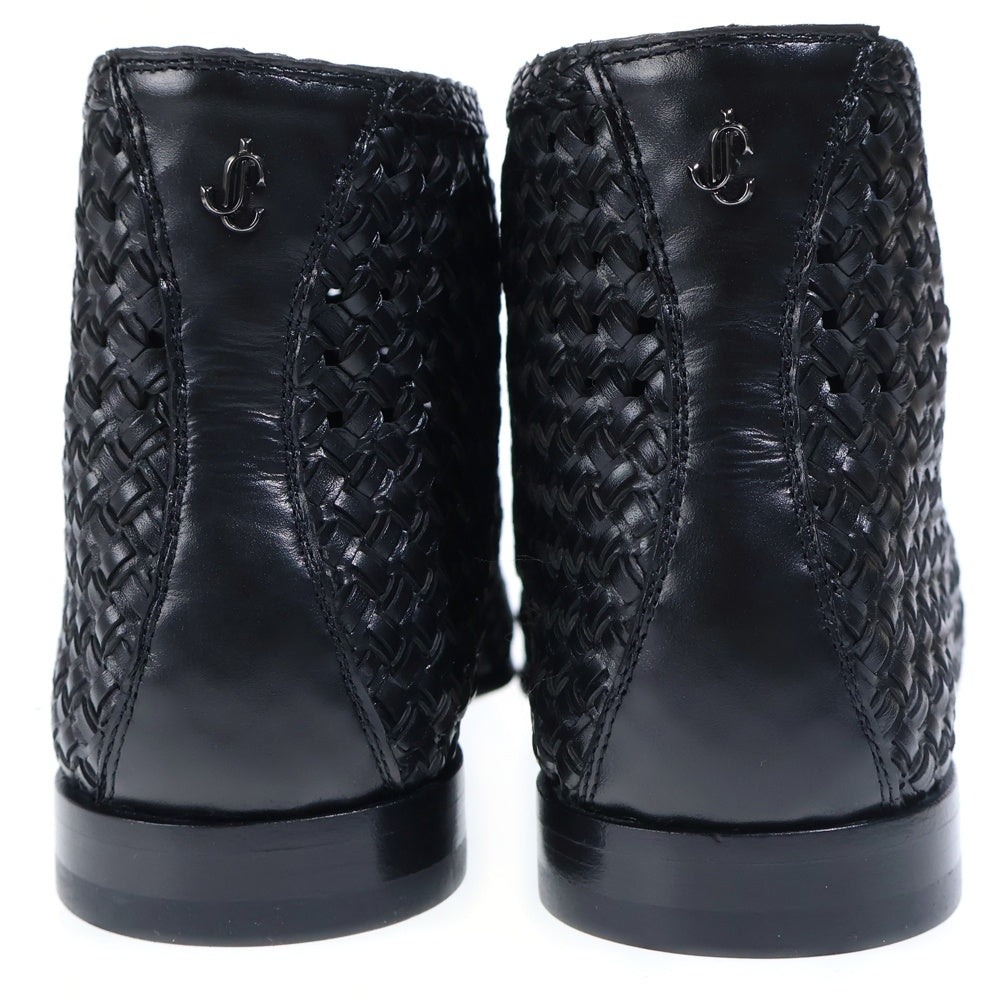 JIMMY CHOO(ジミーチュウ) ELLIOTT エリオット ウーブンナッパレザー レースアップシューズ ブラック J00015324443