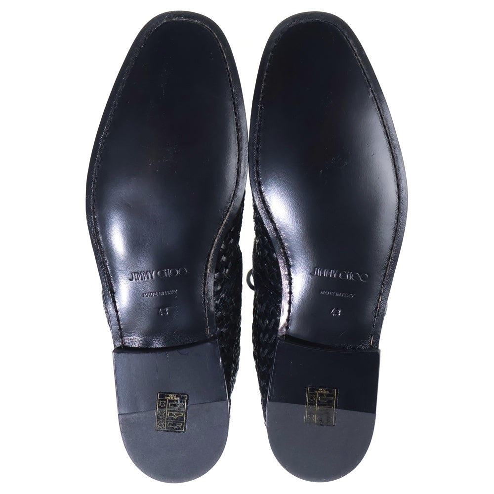 JIMMY CHOO(ジミーチュウ) ELLIOTT エリオット ウーブンナッパレザー レースアップシューズ ブラック J00015324443