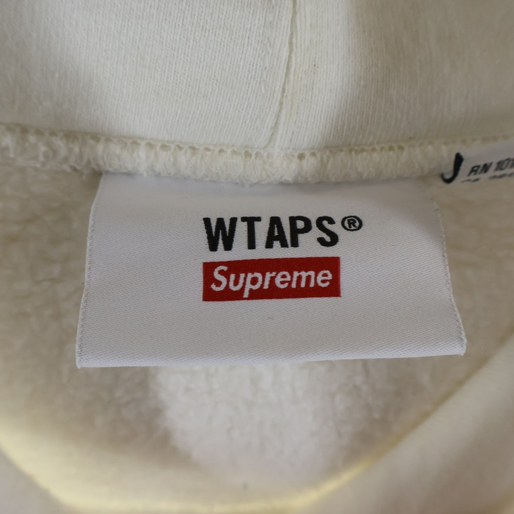 SUPREME(シュプリーム) 21AW ×WTAPS Sic'em! Hooded Sweatshirt ダブルタップス シックエム フロント刺繍 スウェット プルオーバーパーカー ホワイト