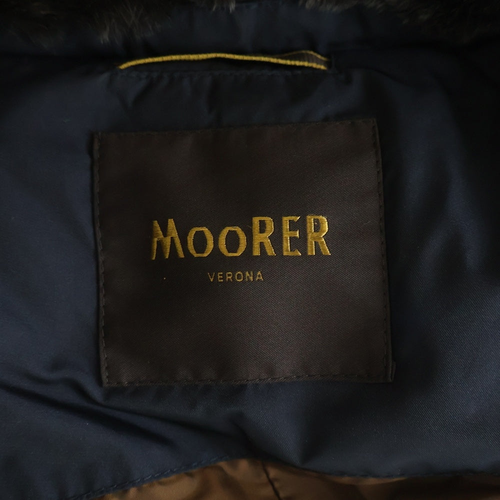 MOORER(ムーレー) SIRO-KM2 ファースタンドカラー ダブルブレスト ダウンジャケット ネイビー