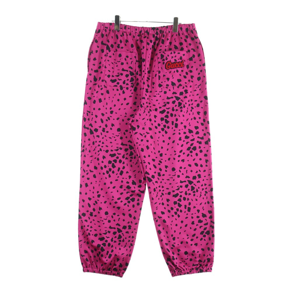 GUCCI(グッチ) ロゴレオパード総柄 オーバーサイズスウェットパンツ ピンク 720051 XJE0Q