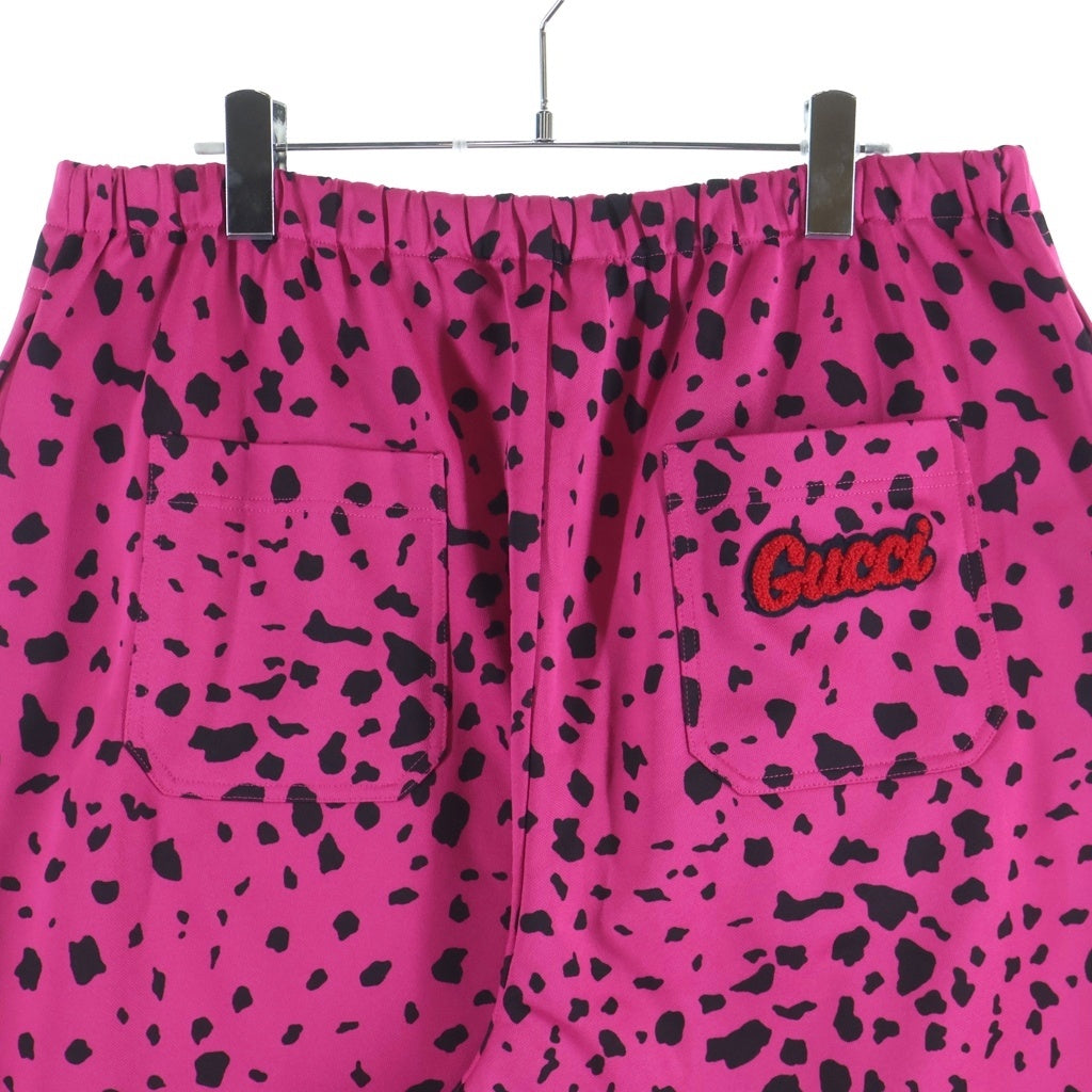 GUCCI(グッチ) ロゴレオパード総柄 オーバーサイズスウェットパンツ ピンク 720051 XJE0Q