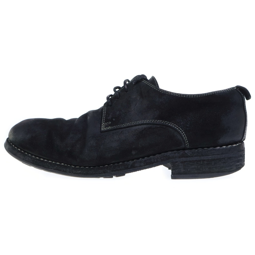 GUIDI(グイディ) MOROSINO 1907 モロシーノ スウェードレザー ローカット ダービーシューズ ブラック