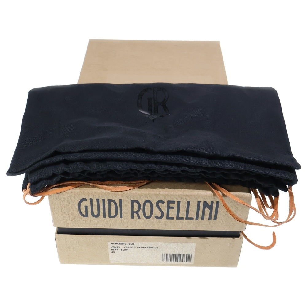 GUIDI(グイディ) MOROSINO 1907 モロシーノ スウェードレザー ローカット ダービーシューズ ブラック