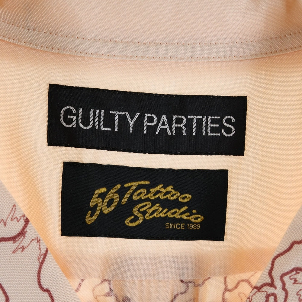 WACKO MARIA(ワコマリア) 24SS ×56 TATTOO STUDIO CUBA SHIRT 56タトゥースタジオ 半袖キューバシャツ ピンク 56TS-WM-OC01