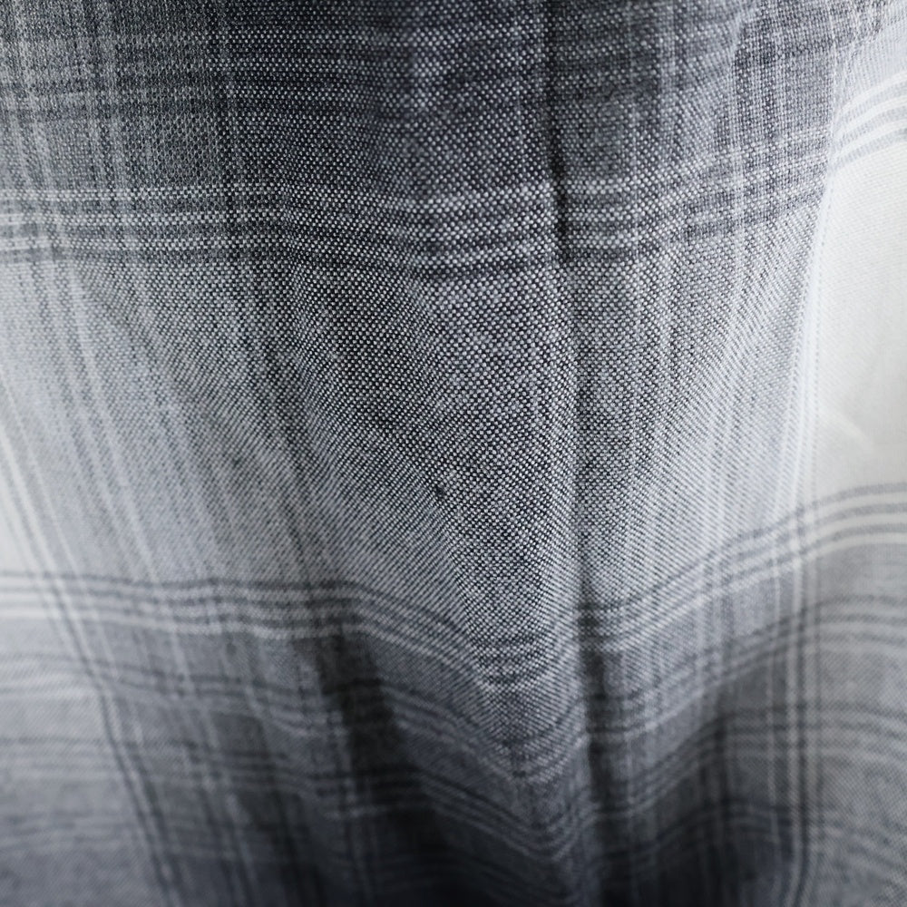 WACKO MARIA(ワコマリア) 23AW OMBRE CHECK OPEN COLLAR SHIRT L/S オンブレチェック オープンカラー長袖シャツ グレー 23FWE-WMS-OC01