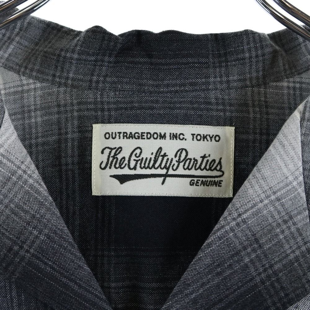 WACKO MARIA(ワコマリア) 23AW OMBRE CHECK OPEN COLLAR SHIRT L/S オンブレチェック オープンカラー長袖シャツ グレー 23FWE-WMS-OC01