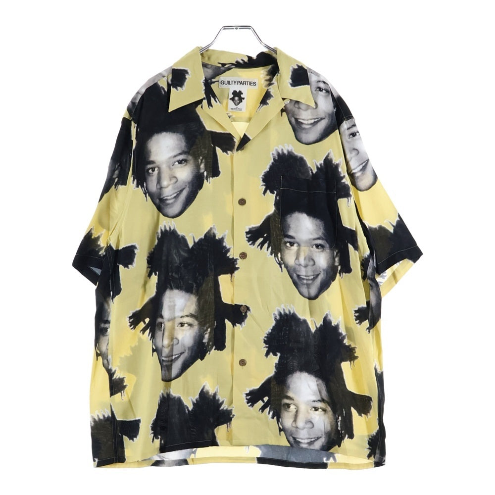 WACKO MARIA(ワコマリア) 23SS JEAN-MICHEL BASQUIAT S/S HAWAIIAN SHIRT ジャンミシェルバスキア 総柄 半袖ハワイアンシャツ イエロー BASQUIAT-WM-HI21