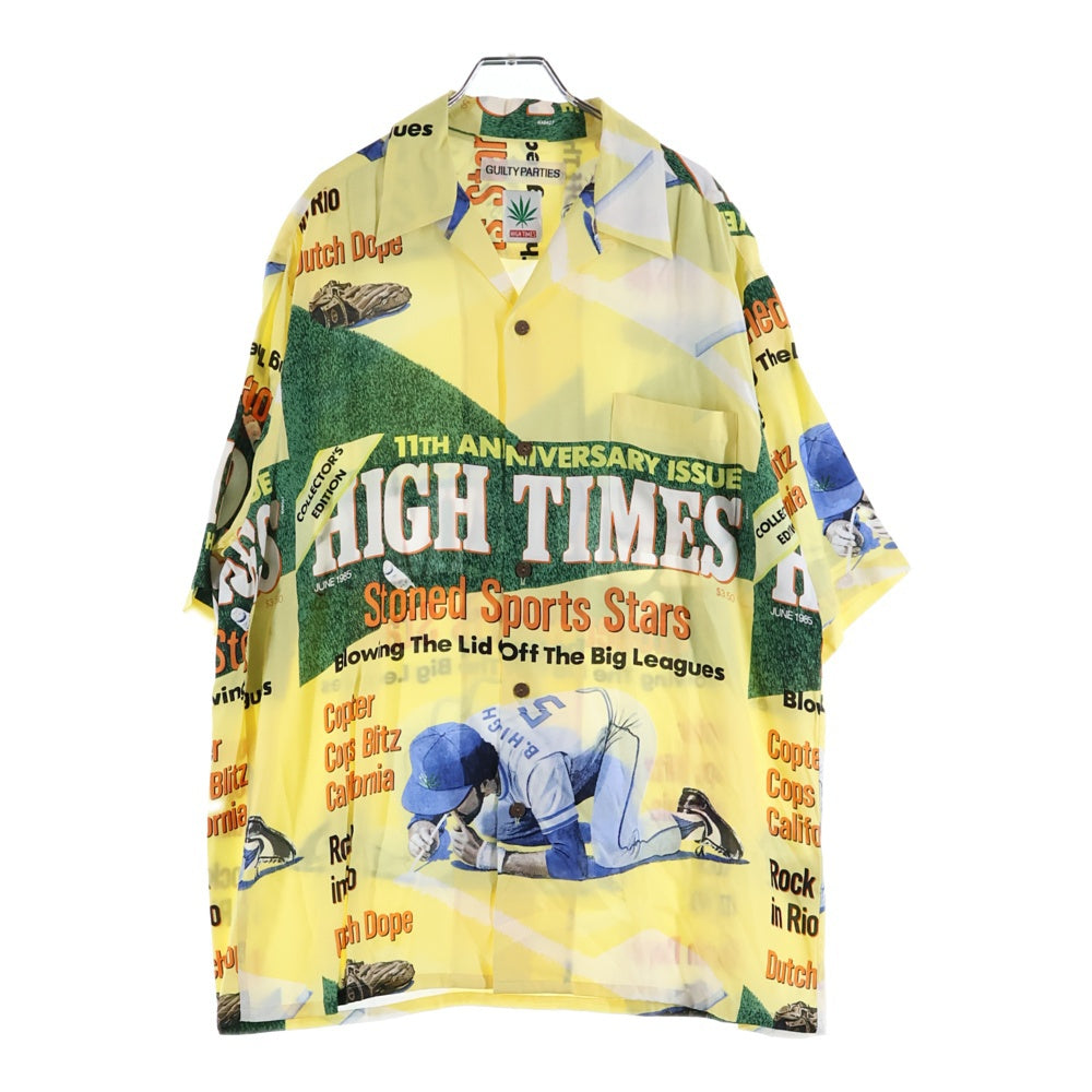 WACKO MARIA(ワコマリア) 24SS HIGHTIMES S/S HAWAIIAN SHIRT TYPE-4 ハイタイムス 総柄 半袖ハワイアンシャツ イエロー HIGHTIMES-WM-HI08