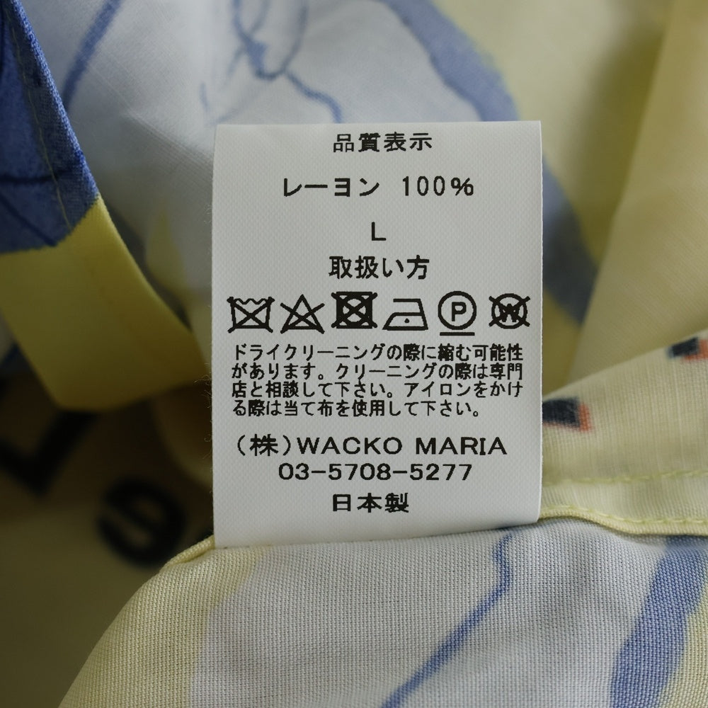 WACKO MARIA(ワコマリア) 24SS HIGHTIMES S/S HAWAIIAN SHIRT TYPE-4 ハイタイムス 総柄 半袖ハワイアンシャツ イエロー HIGHTIMES-WM-HI08
