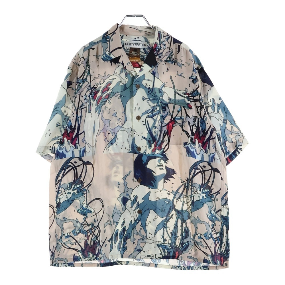 WACKO MARIA(ワコマリア) 23SS ×GHOST IN THE SHELL S/S HAWAIIAN SHIRT TYPE-4 攻殻機動隊 総柄 半袖ハワイアンシャツ ピンク GITS-WM-HI04