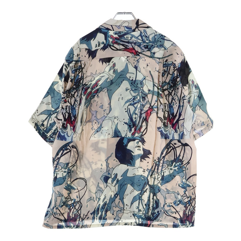 WACKO MARIA(ワコマリア) 23SS ×GHOST IN THE SHELL S/S HAWAIIAN SHIRT TYPE-4 攻殻機動隊 総柄 半袖ハワイアンシャツ ピンク GITS-WM-HI04