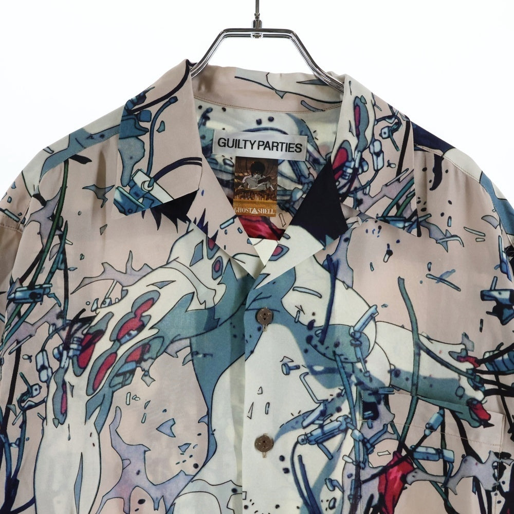 WACKO MARIA(ワコマリア) 23SS ×GHOST IN THE SHELL S/S HAWAIIAN SHIRT TYPE-4 攻殻機動隊 総柄 半袖ハワイアンシャツ ピンク GITS-WM-HI04
