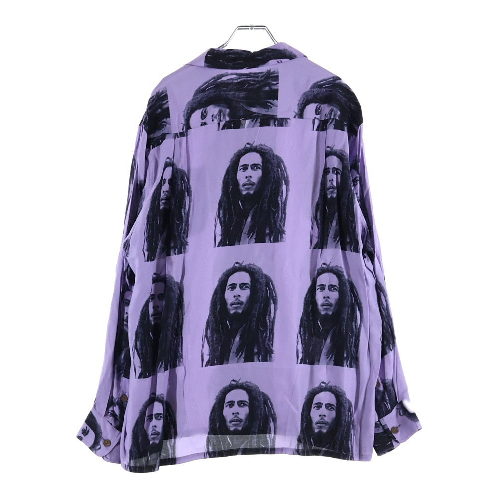 WACKO MARIA(ワコマリア) 22AW BOB MARLEY HAWAIIAN SHIRT L/S TYPE 2 ボブマーリー 長袖ハワイアンシャツ パープル BOBMARLEY-WM-HI06