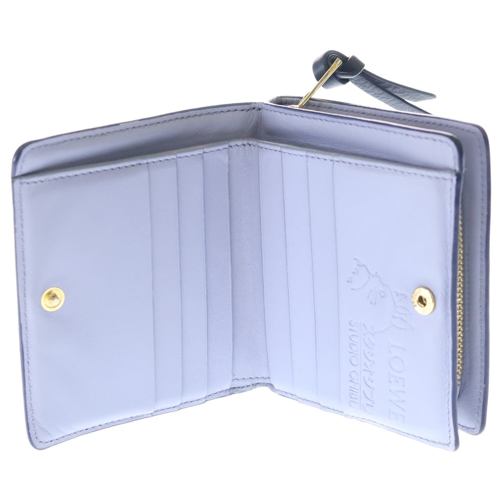 LOEWE(ロエベ) ×ハウル動く城 マジカル スカイ レザー ウォレット 二つ折り財布 ネイビー