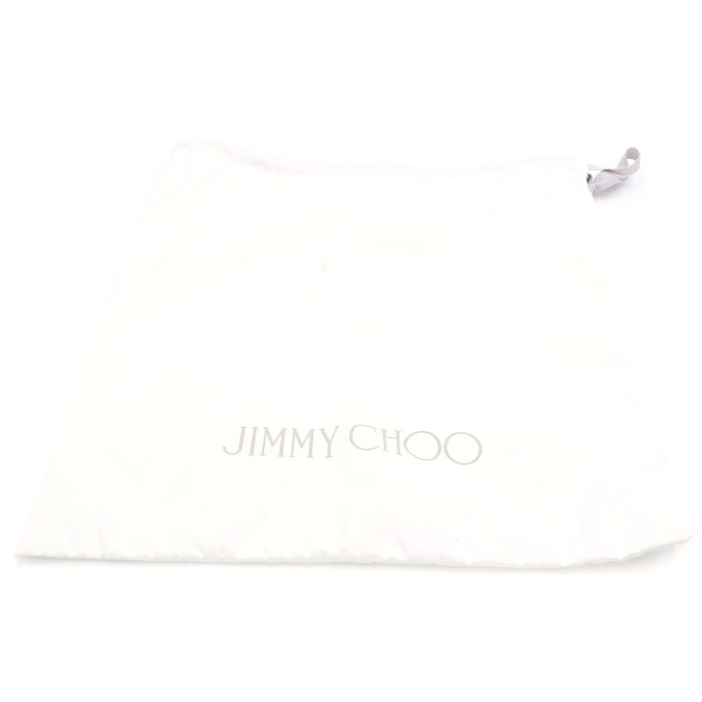 JIMMY CHOO(ジミーチュウ) VARENNE BOWLING ヴァレンヌ ボーリング ロゴ ゴールド金具 カーフレザー スウェード ハンドバッグ グリーン レディース