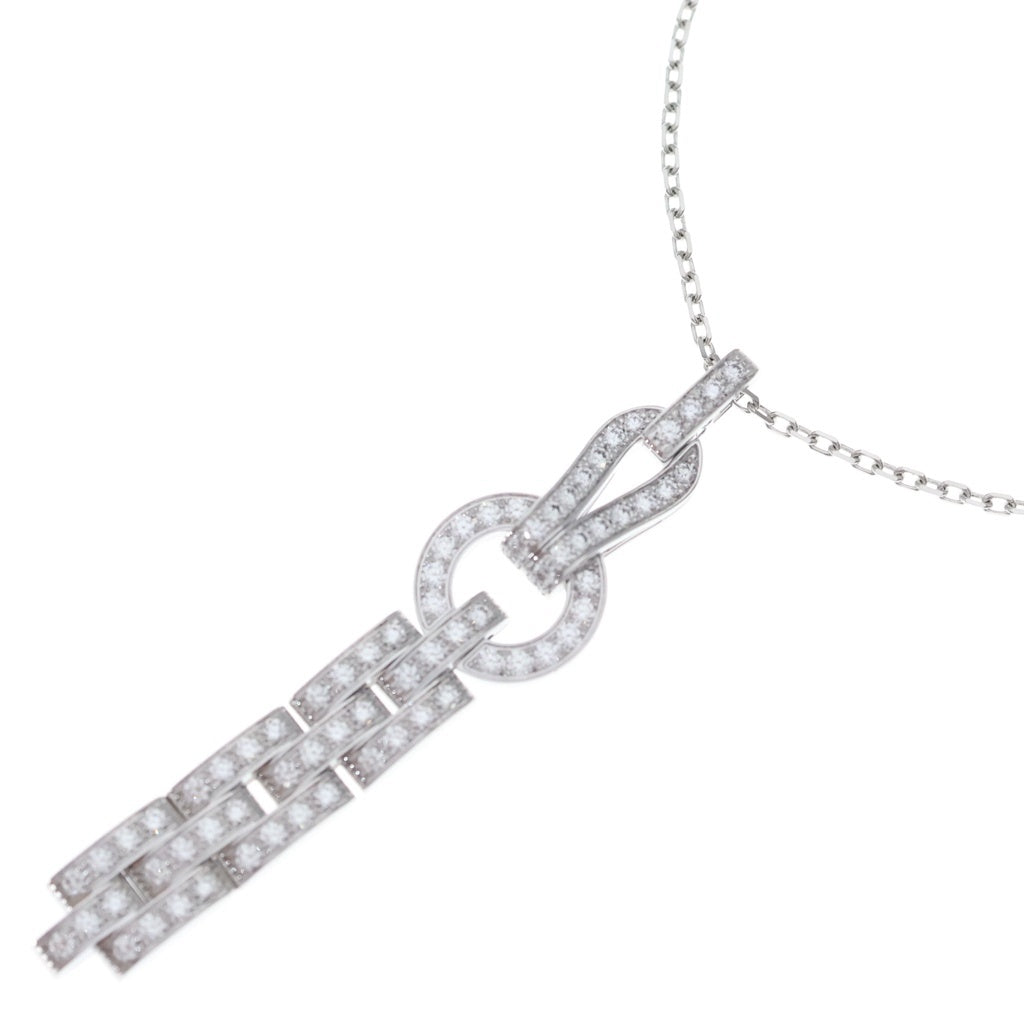 Cartier(カルティエ) アグラフ ネックレス K18WG パヴェダイヤモンド ホワイトゴールド CRN7424321 レディース