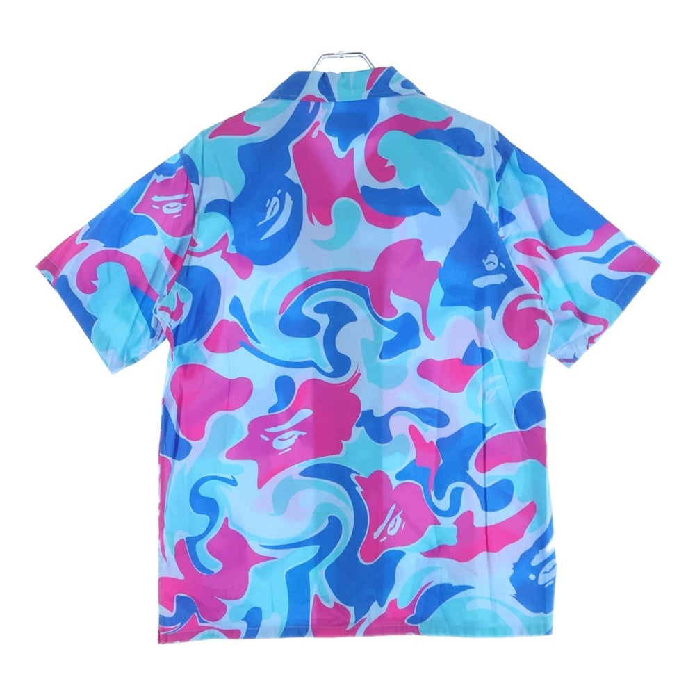 A BATHING APE(アベイシングエイプ) 22SS MARBLE CAMO OPEN COLLAR S/S SHIRT マーブル カモ ショートスリーブ オープンカラーシャツ ブルー 001SRI301006M