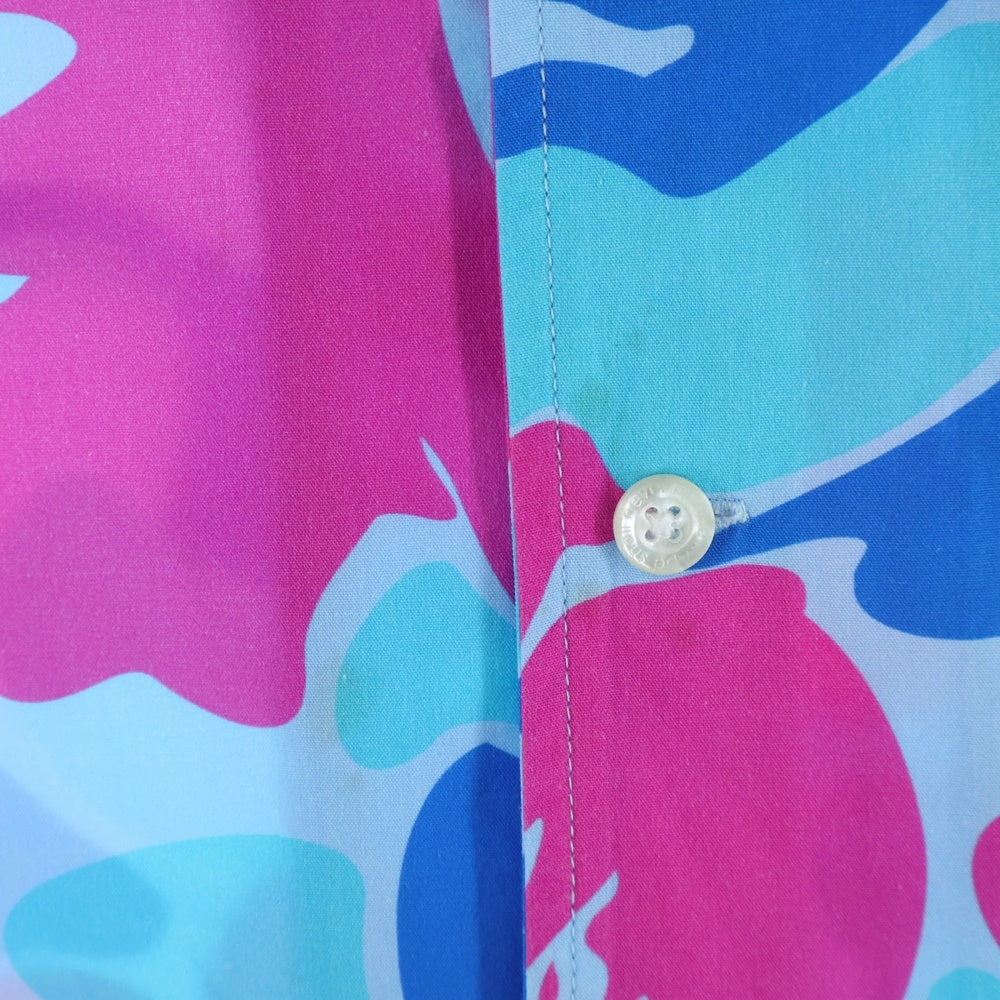 A BATHING APE(アベイシングエイプ) 22SS MARBLE CAMO OPEN COLLAR S/S SHIRT マーブル カモ ショートスリーブ オープンカラーシャツ ブルー 001SRI301006M