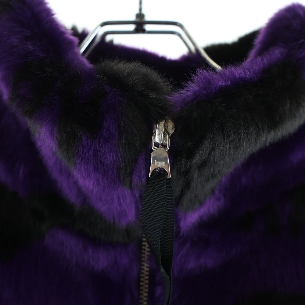 A BATHING APE(アベイシングエイプ) B BOY FUR JACKET ビーボーイ ジップアップ ファージャケット パープル/ブラック 001HJI801012M