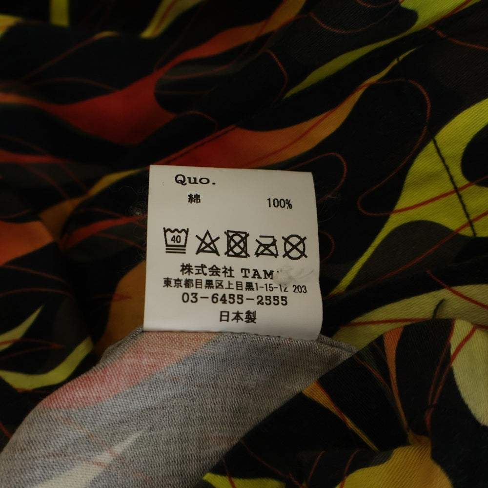 MASSES(マシス) SHIRT S/S FIRE ファイアーパターン ショートスリーブ オープンカラーシャツ ブラック/レッド
