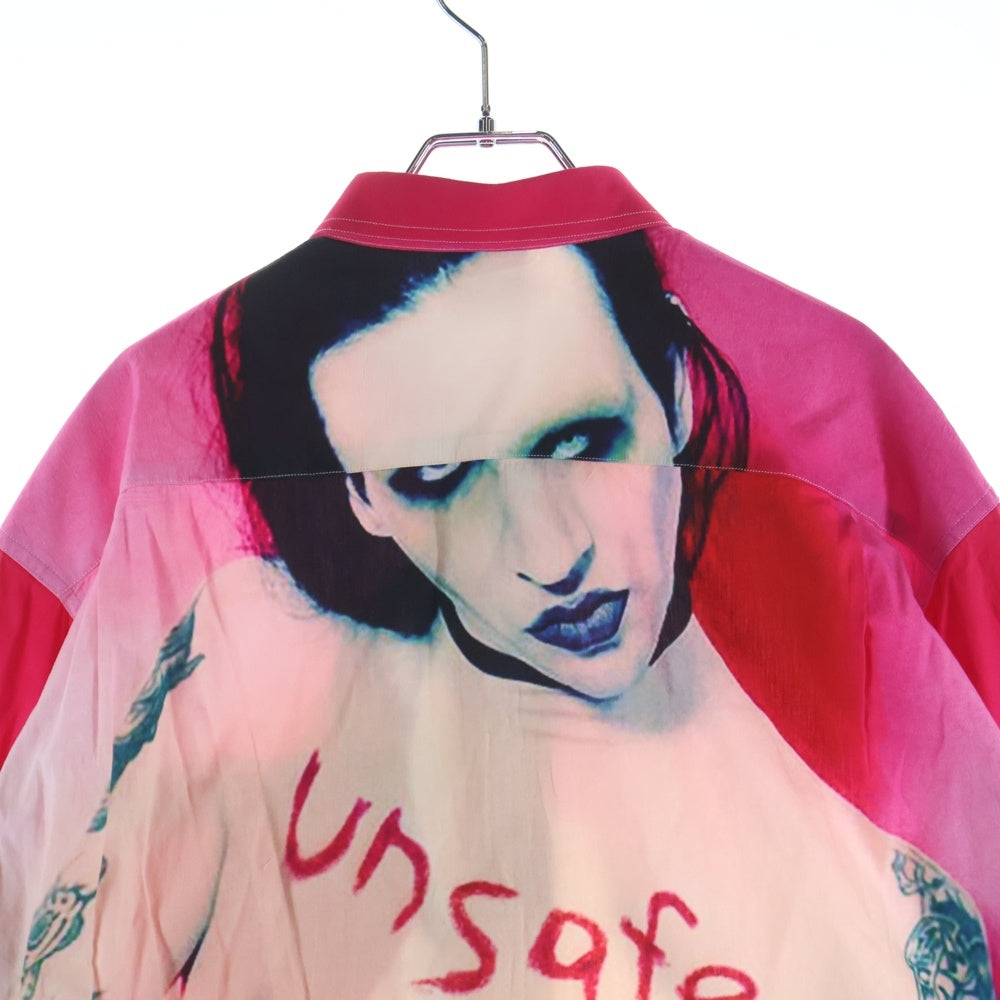VETEMENTS(ヴェトモン) 18AW MARILYN MANSON マリリン マンソン コットン 長袖シャツ ピンク UAH19SH301