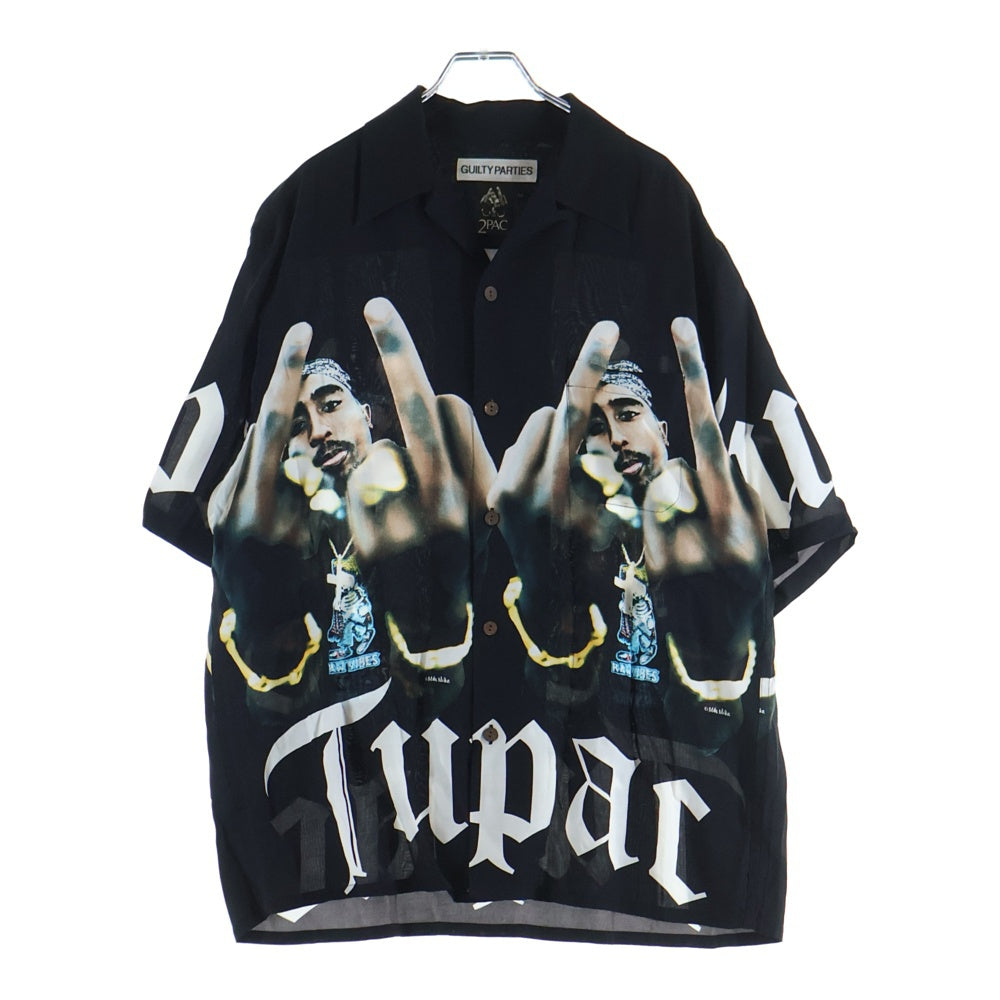 WACKO MARIA(ワコマリア) 23SS ×2PAC HAWAIIAN SHIRT TYPE-1 ツーパック 総柄 ショートスリーブ ハワイアンシャツ ブラック TUPAC-WM-HI01