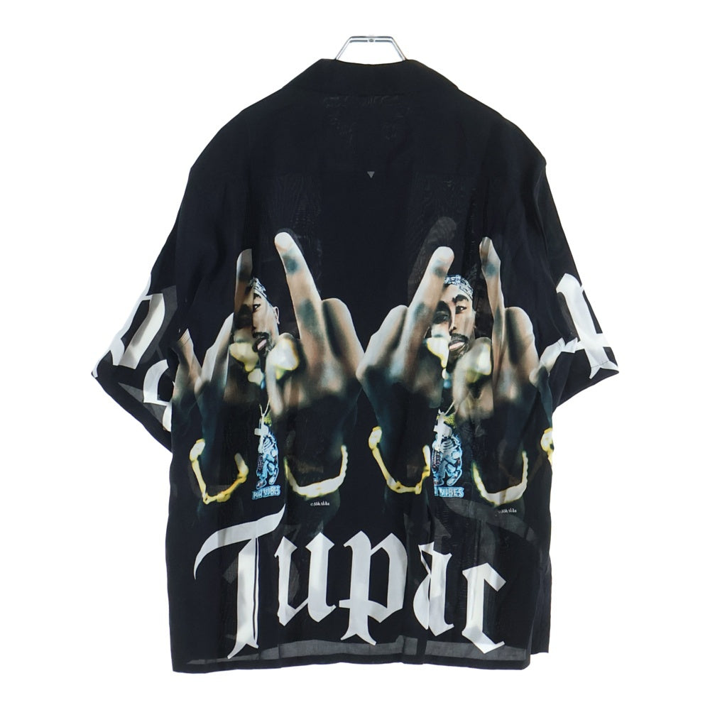 WACKO MARIA(ワコマリア) 23SS ×2PAC HAWAIIAN SHIRT TYPE-1 ツーパック 総柄 ショートスリーブ ハワイアンシャツ ブラック TUPAC-WM-HI01