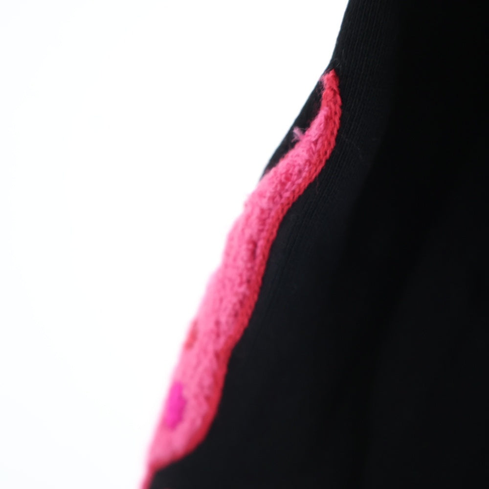 MAYO(メイヨー) EMBROIDERY RIP HEART HOODIE エンブロイダリー リップ ハート プルオーバースウェットパーカー フーディー ブラック 22MY-PK2202
