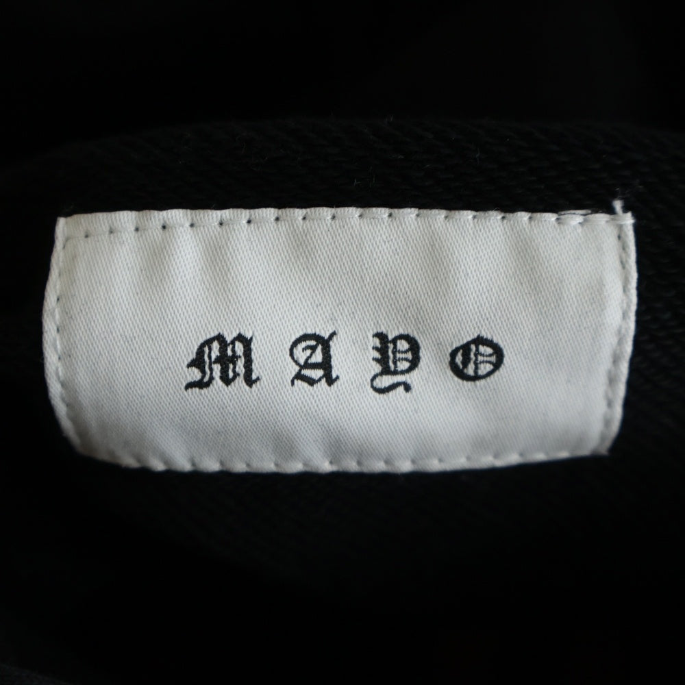 MAYO(メイヨー) EMBROIDERY RIP HEART HOODIE エンブロイダリー リップ ハート プルオーバースウェットパーカー フーディー ブラック 22MY-PK2202