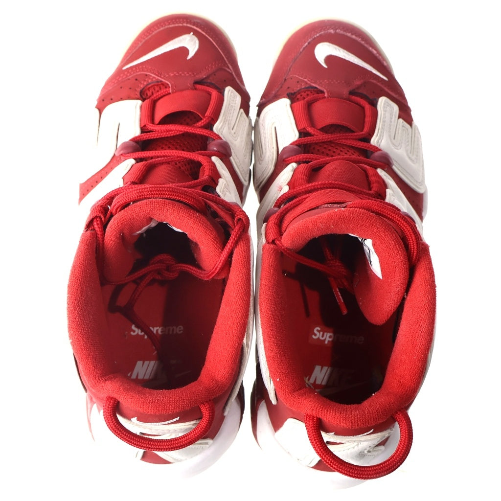 NIKE(ナイキ) ×SUPREME AIR MORE UPTEMPO シュプリーム エア モア アップテンポ ハイカットスニーカー レッド/ホワイト US8.5/26.5cm 902290-600