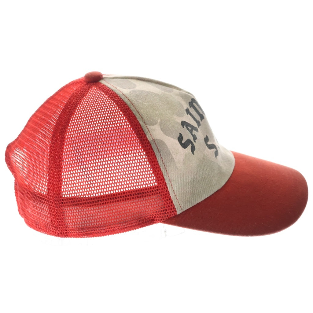 SAINT MICHAEL(セントマイケル) 24SS SAINTMS CAP フロントロゴ メッシュ ベースボールキャップ 帽子 レッド SM-YS8-0000-C18
