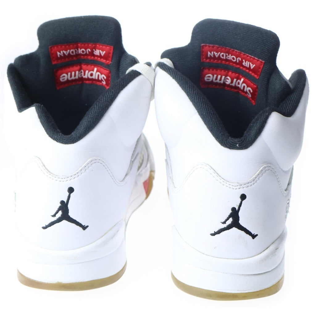 NIKE(ナイキ) 【鑑賞用 2015年製】×SUPREME AIR JORDAN 5 RETRO シュプリーム エアジョーダン 5 レトロ ハイカットスニーカー ホワイト US8/26cm 824371-101