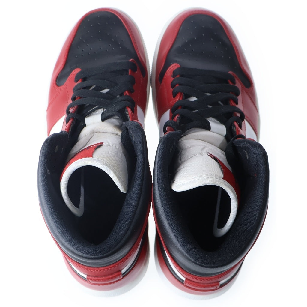 NIKE(ナイキ) AIR JORDAN 1 MID CHICAGO BLACK TOE エアジョーダン 1 シカゴ ブラック トゥ ミッドカットスニーカー ブラック/ホワイト/レッド US8/26cm 554724-069