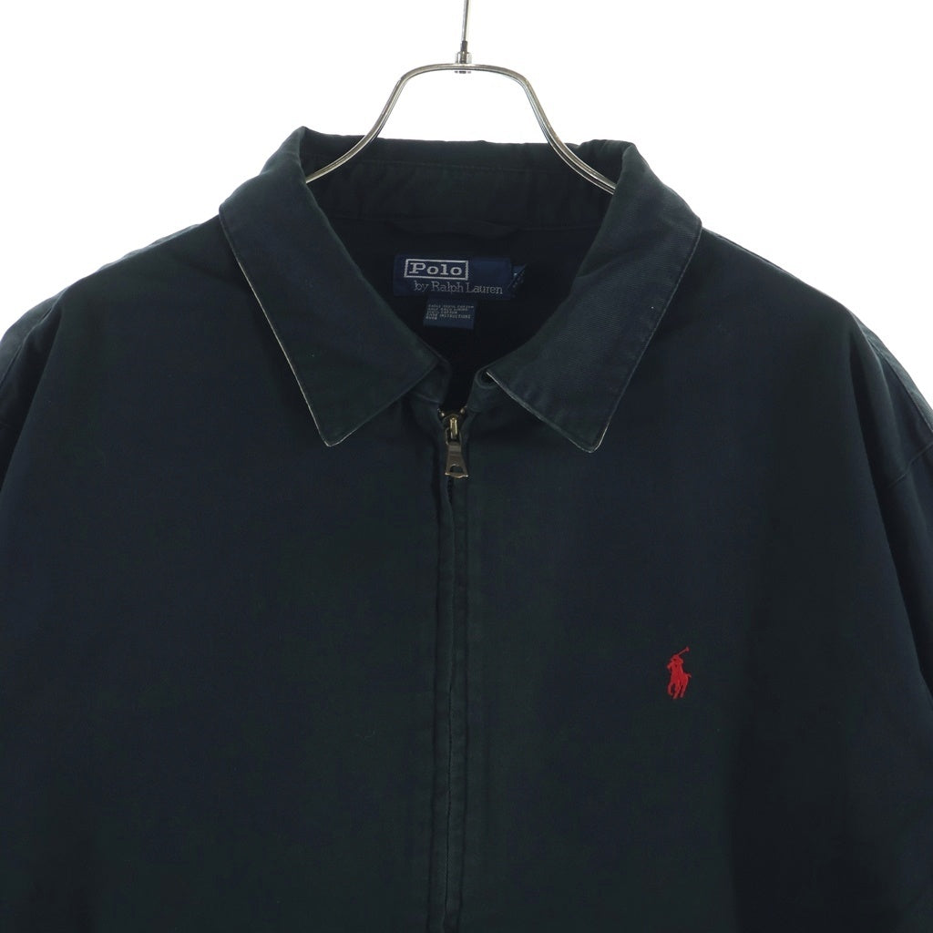 POLO RALPH LAUREN(ポロラルフローレン) 90S VINTAGE ボニーエンブロイダリー コットン スイングトップ ヴィンテージ ジャケット ブラック