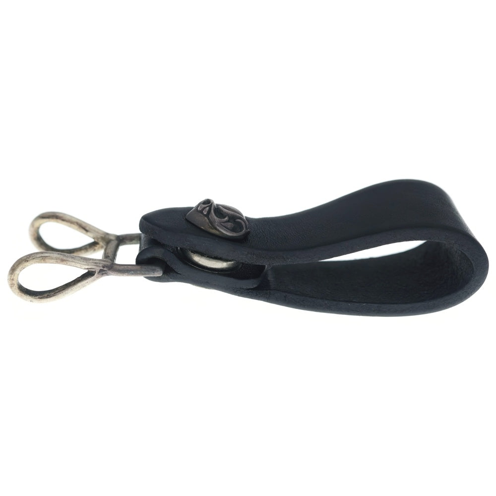 CHROME HEARTS(クロムハーツ) BELT LOOP ハートボタンレザーベルトループ シルバー/ブラック