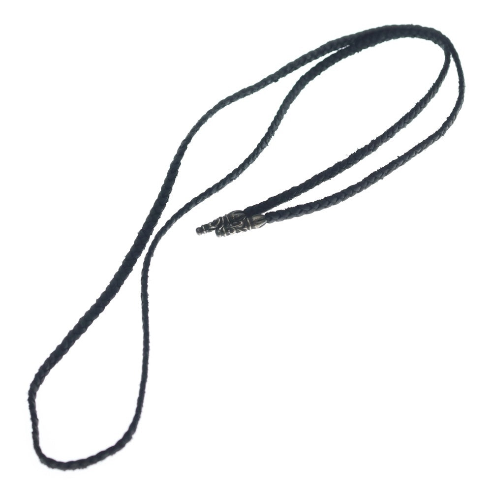 CHROME HEARTS(クロムハーツ) LEATHER BRAID SCROLL ネックレス レザーブレイドネックレス ブラック/シルバー BCA377