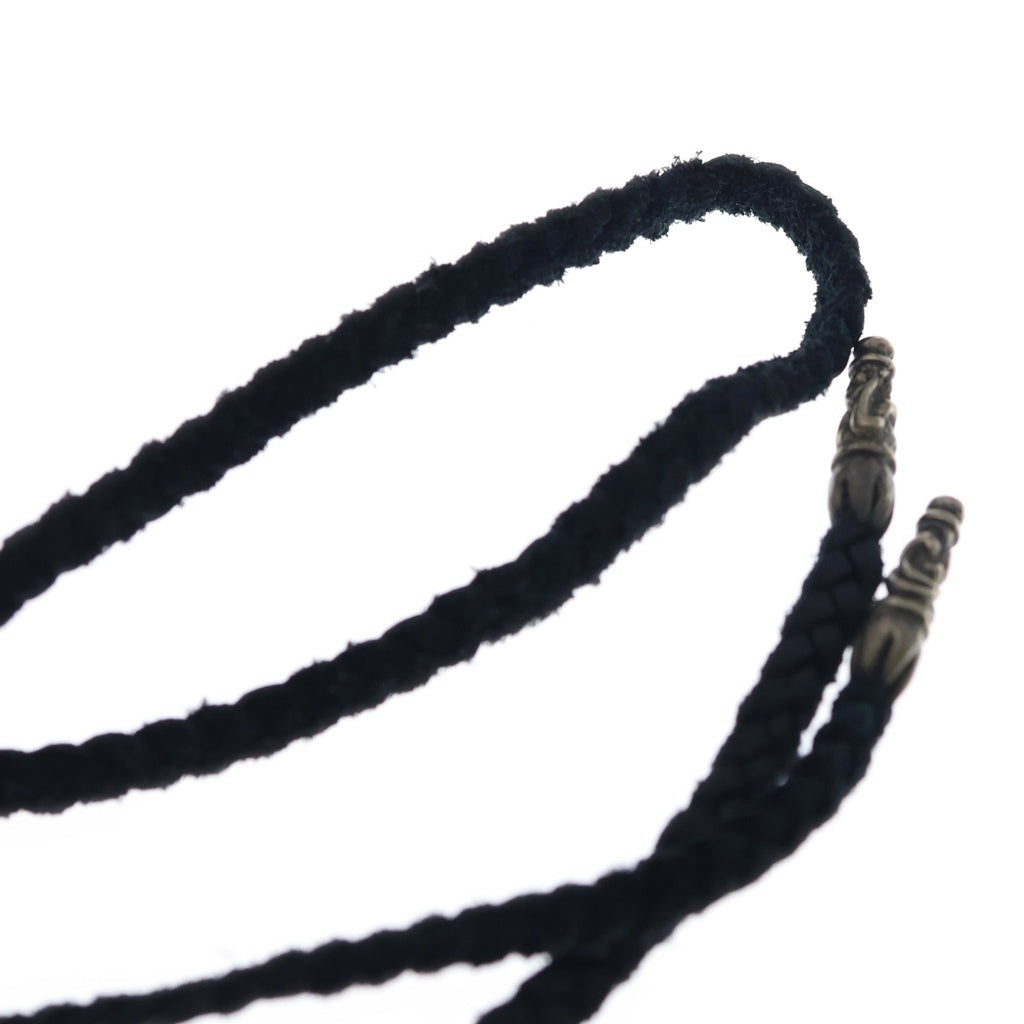 CHROME HEARTS(クロムハーツ) LEATHER BRAID SCROLL ネックレス レザーブレイドネックレス ブラック/シルバー BCA377