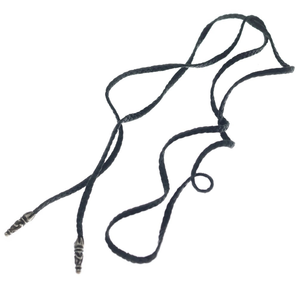 CHROME HEARTS(クロムハーツ) LEATHER BRAID SCROLL ネックレス レザーブレイドネックレス ブラック/シルバー BCA377