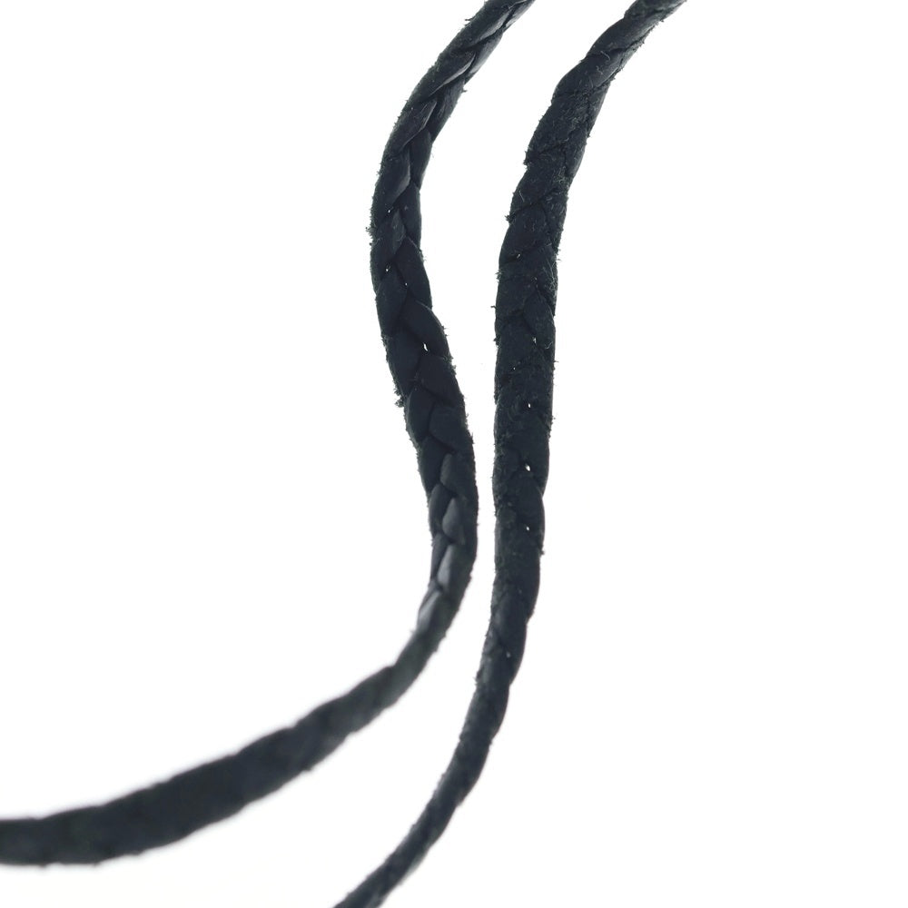 CHROME HEARTS(クロムハーツ) LEATHER BRAID SCROLL ネックレス レザーブレイドネックレス ブラック/シルバー BCA377