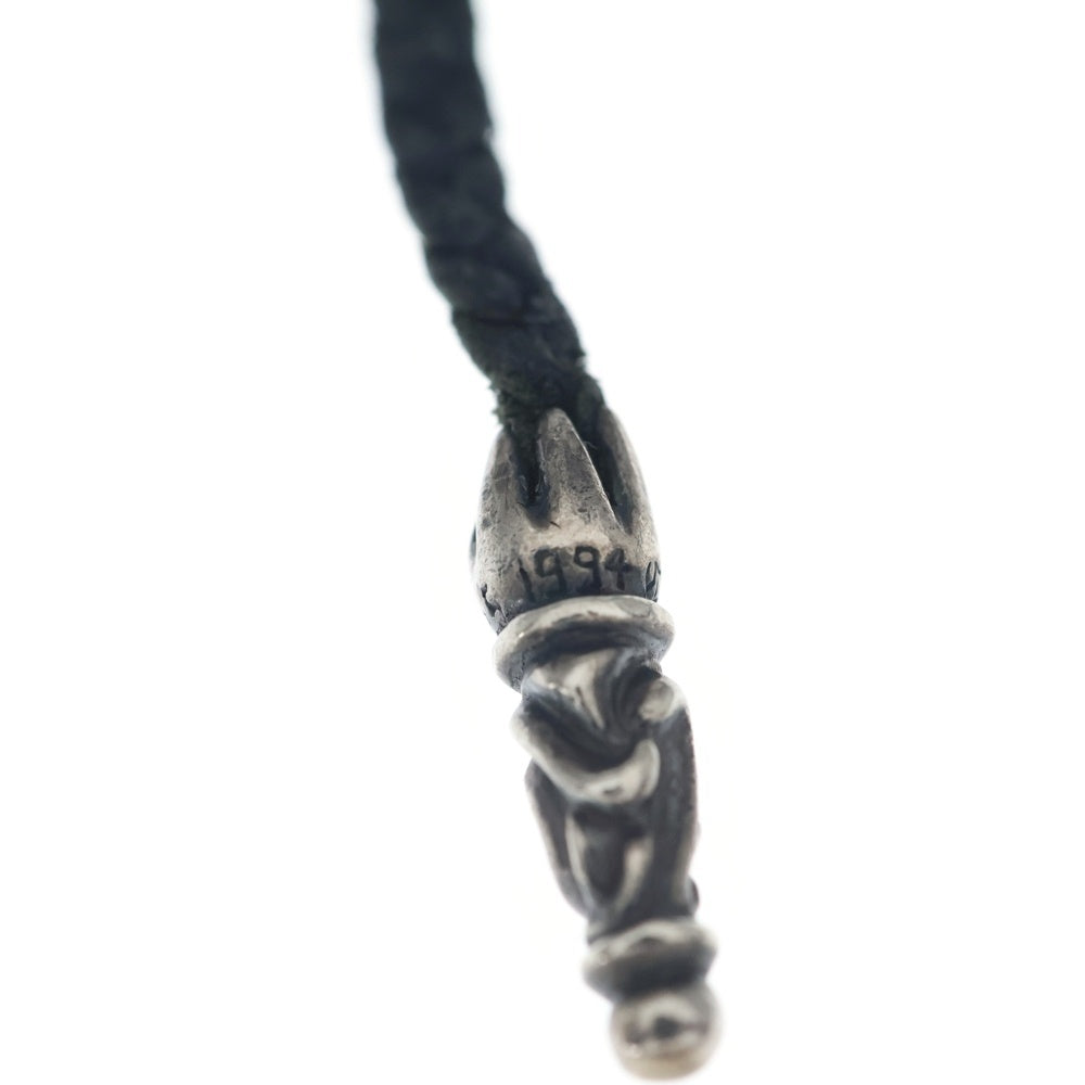 CHROME HEARTS(クロムハーツ) LEATHER BRAID SCROLL ネックレス レザーブレイドネックレス ブラック/シルバー BCA377
