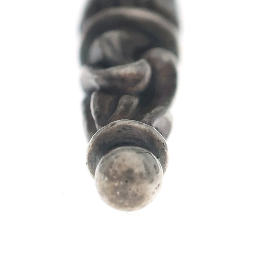 CHROME HEARTS(クロムハーツ) LEATHER BRAID SCROLL ネックレス レザーブレイドネックレス ブラック/シルバー BCA377