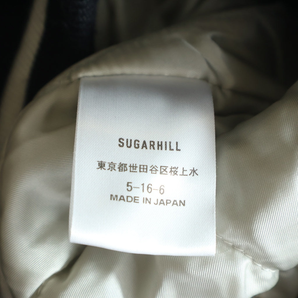 SUGARHILL(シュガーヒル) 22AW GILL LEATHER STADIUM JACKET ギル アームレザー ウール スタジアムジャケット スタジャンブルゾン ブラック/アイボリー 22AWLA03