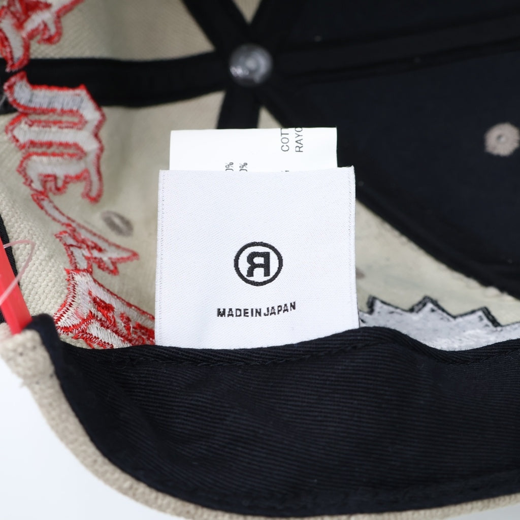 READY MADE(レディメイド) ロゴ刺繍 ヴィンテージ再構築 6パネルベースボールキャップ 帽子 グレー RECL-CO-WH-00-293