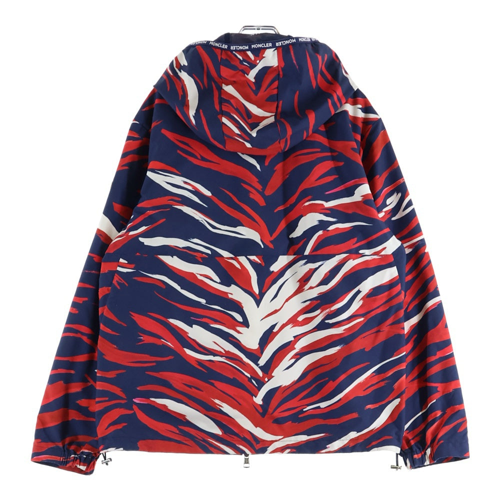 MONCLER(モンクレール) 21SS CHARDON シャルドン ロゴワッペン ジップアップ ナイロン フーデッド ジャケット ネイビー/レッド G10911A74900