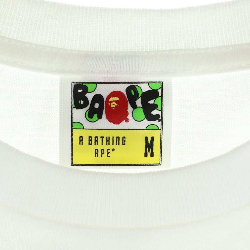 A BATHING APE(アベイシングエイプ) ×BOUNTY HUNTER HUNTER TEE ×バウンティー ハンター フロントプリント クルーネック コットン 半袖Tシャツ カットソー ホワイト