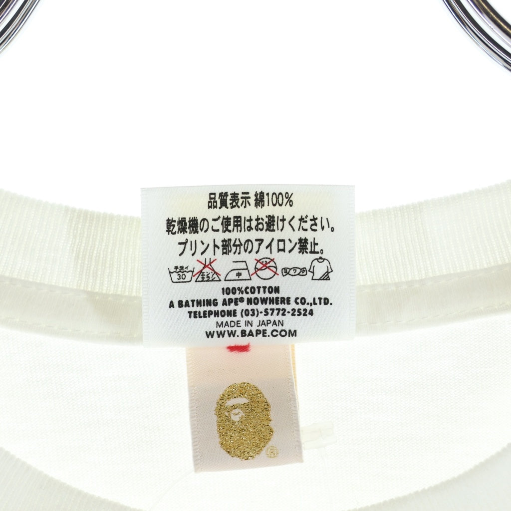 A BATHING APE(アベイシングエイプ) ×BOUNTY HUNTER HUNTER TEE ×バウンティー ハンター フロントプリント クルーネック コットン 半袖Tシャツ カットソー ホワイト